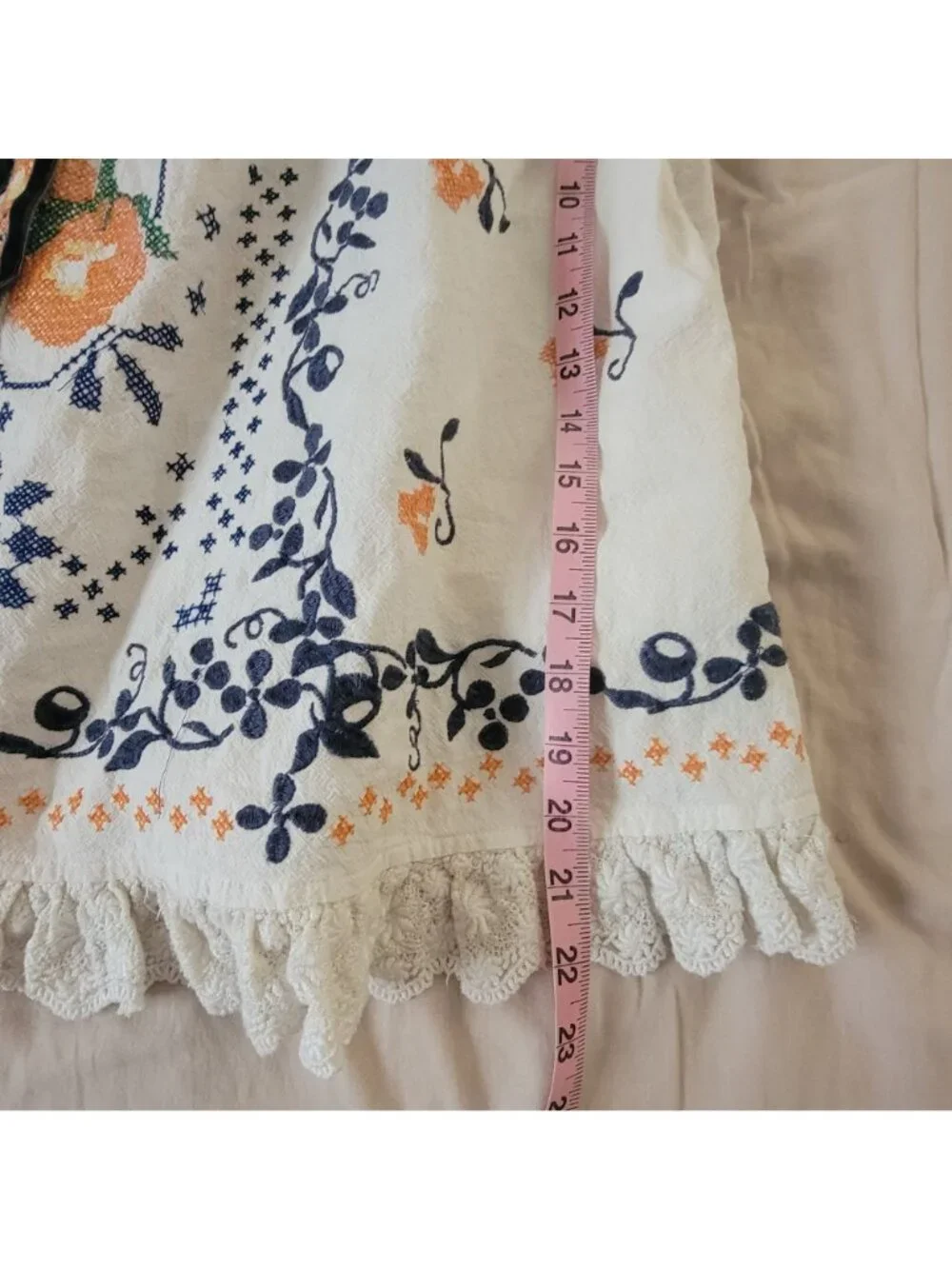 Free People Bali Main Squeeze Mini Dress Vintage Prairie Embroidery Womens S